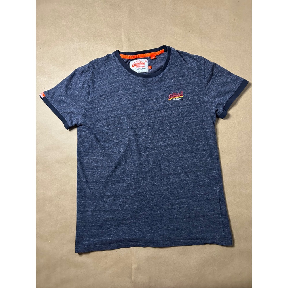 Superdry Orange Label Dark Gray Japan Logo T-Shirt Mens Large